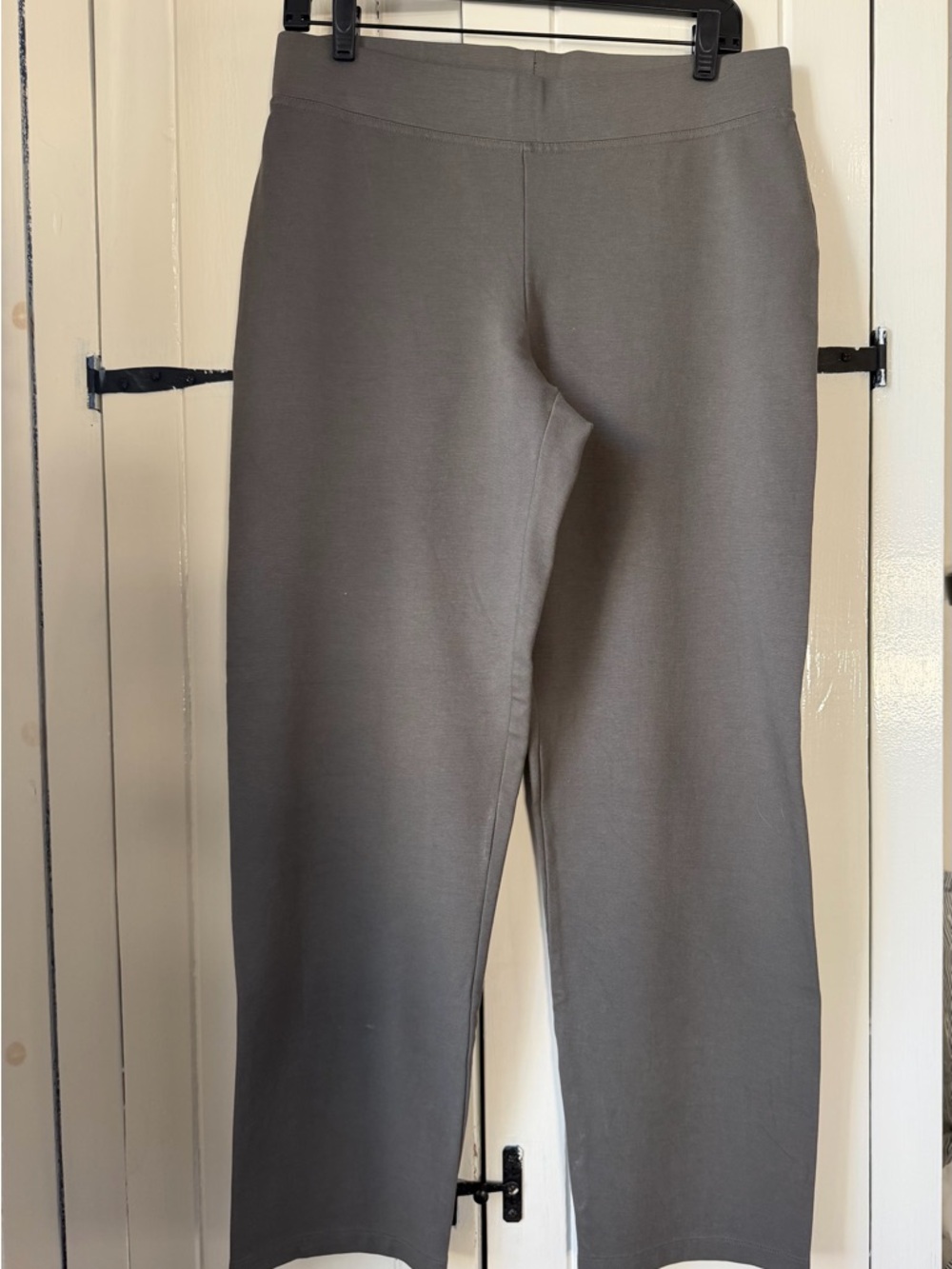 Eileen Fisher Petite Straight Knit Pants in Olive Gray